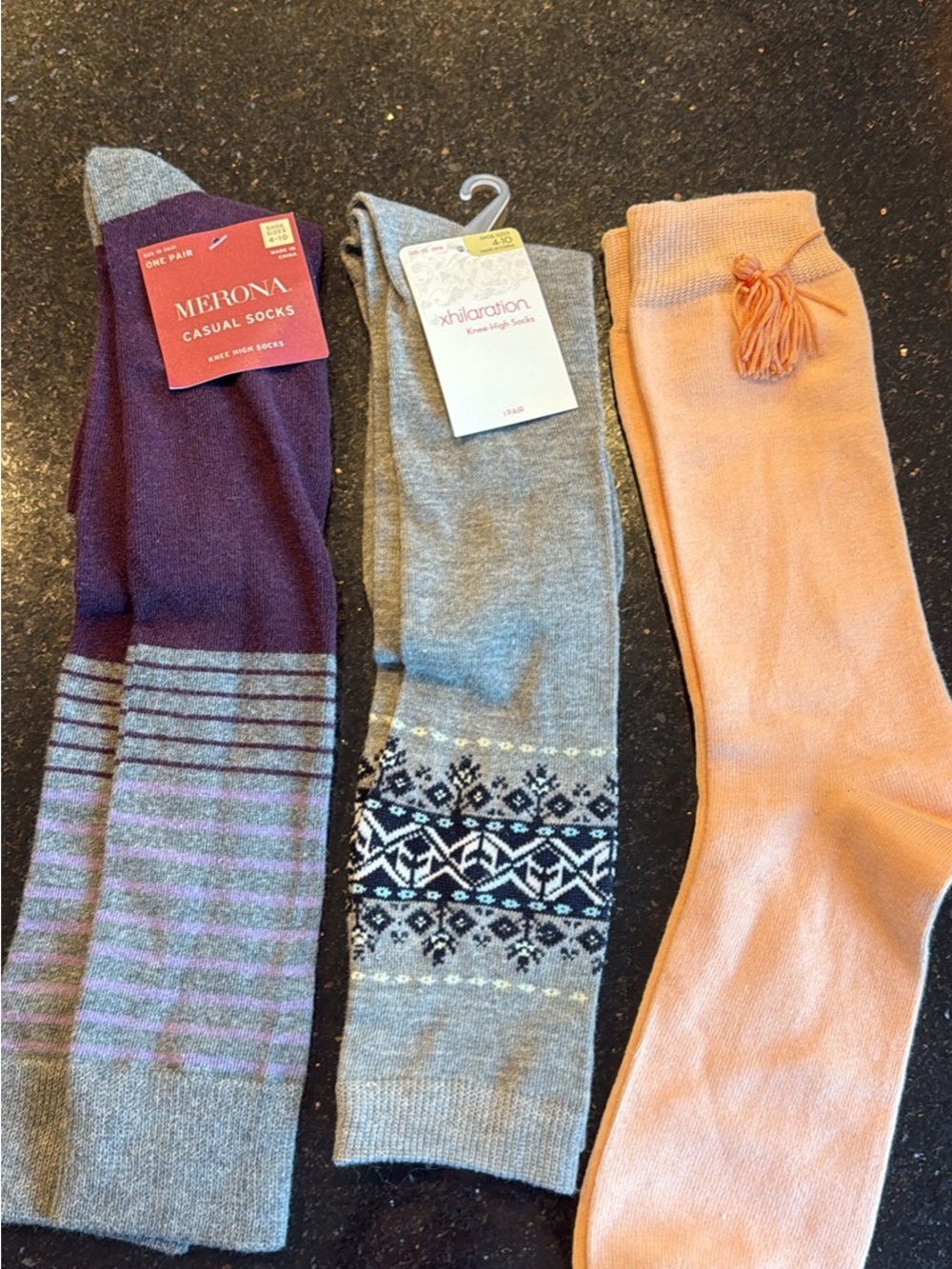 3 pairs of knee-high socks
